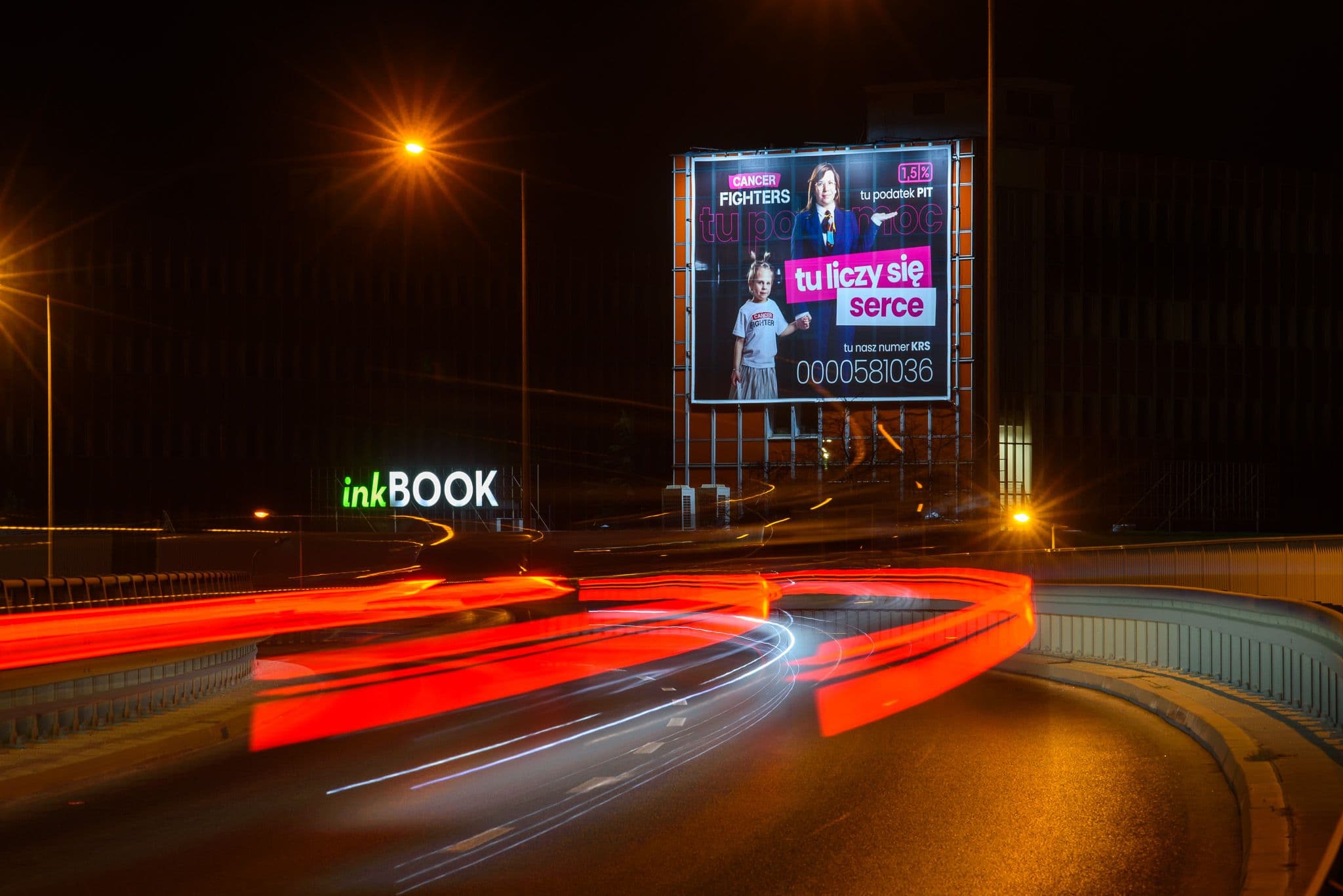 Reklama wielkoformatowa, Wrocław Klecińska (noc)