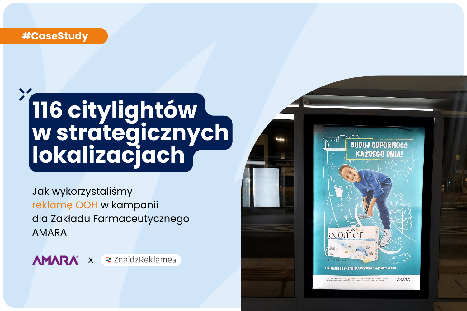 116 citylightów w strategicznych lokalizacjach – jak wykorzystaliśmy reklamę OOH w kampanii dla Zakładu Farmaceutycznego AMARA