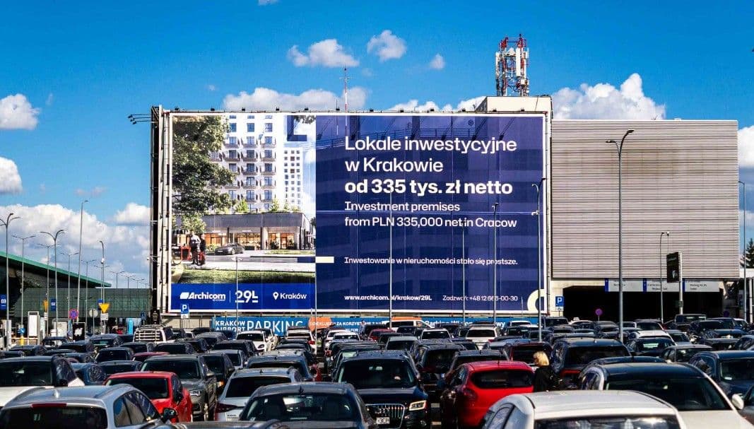 Reklama wielkoformatowa, Kraków Lotnisko Balice Reklama wielkoformatowa, Kraków Lotnisko Balice