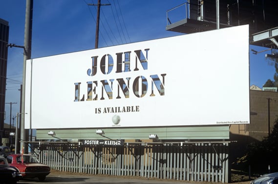 John Lennon billboard on the Sunset Strip