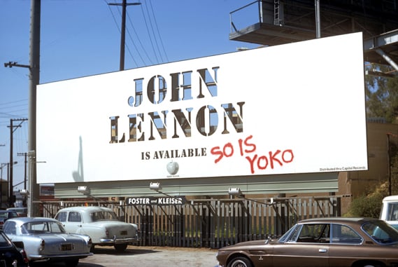 John Lennon Billboard on the Sunset Strip in Los Angeles