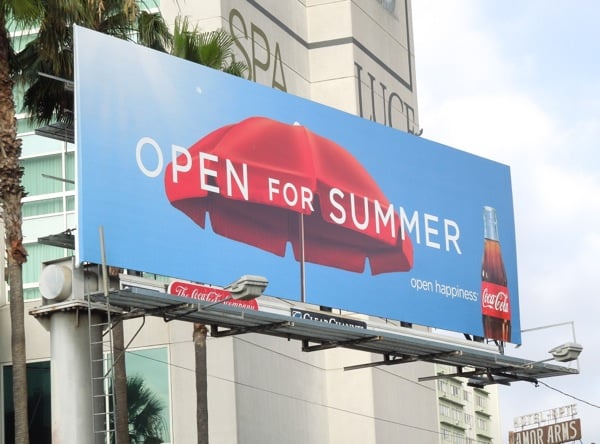 coke open for summer billboard