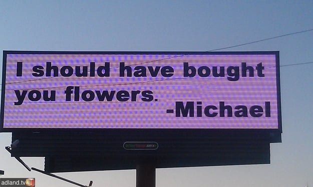 Kreatywne wykorzystanie billboardu do celów prywatnych